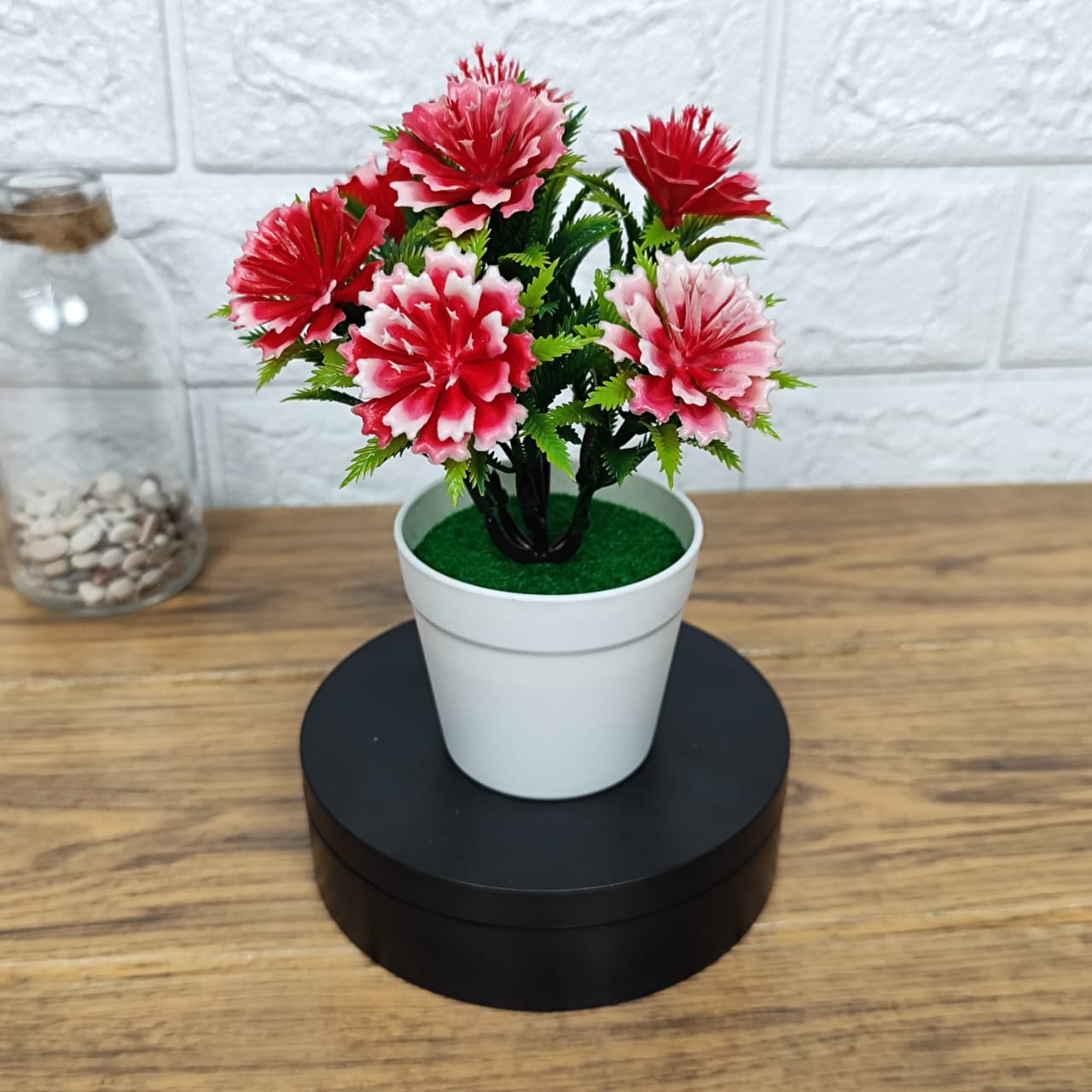 Tanaman Hias Artificial Ornamen Dekorasi Bunga Plastik Pot Bunga Mini Pajangan Cantik Hiasan PBP60