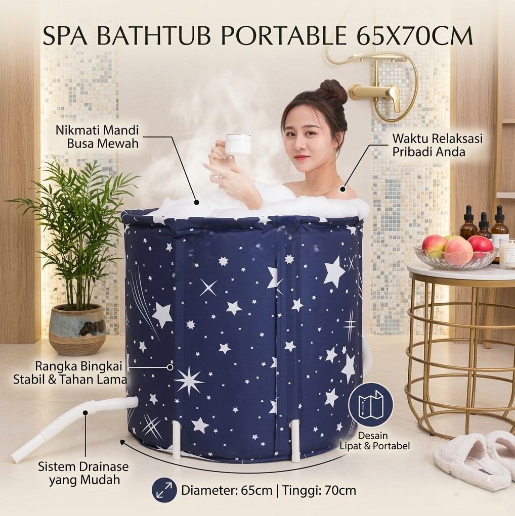 BISA COD - Bak Mandi Lipat Folding Bathtub Portable Bathtub Lipat Bak Mandi Anak dan Dewasa Air Hangat