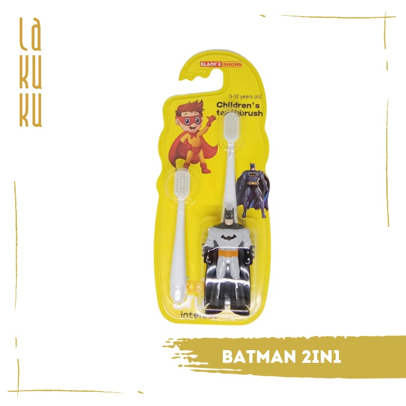 Lakuku - Sikat Gigi Anak Karakter Superhero Batman Superman isi 2 bulu sikat