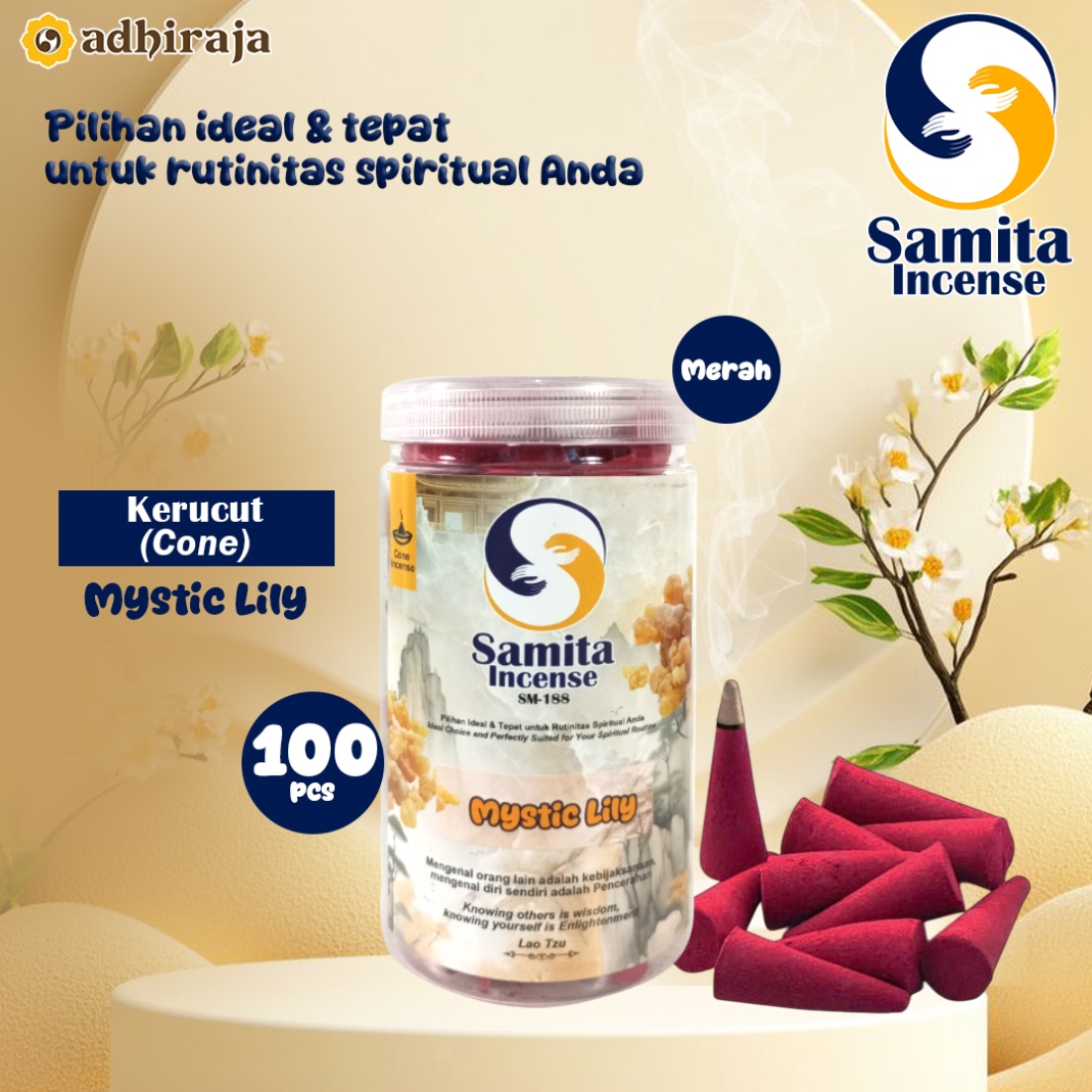 Dupa/ hio kerucut/ tumpeng Samita 100 pcs Mystic Lily merah
