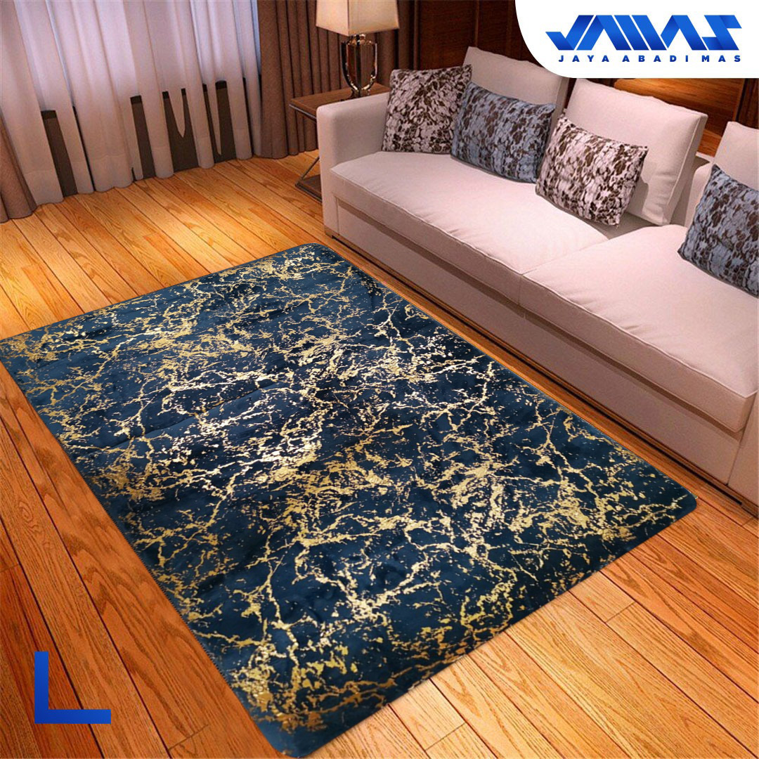 Karpet Marble Golden Motif Lava Ukuran 140x190 Cm Tebal Empuk Anti Slip