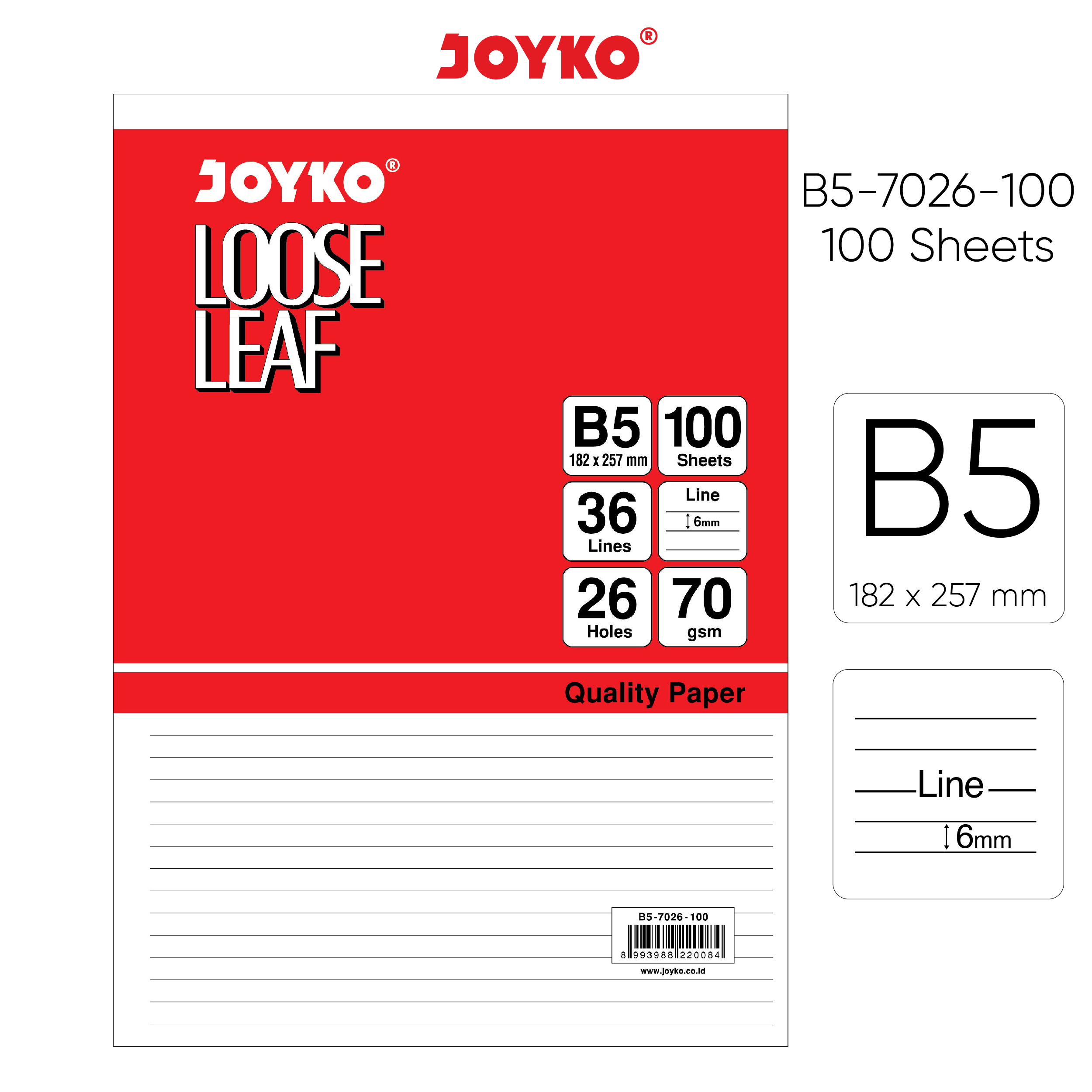 Loose Leaf Isi Kertas File Binder Joyko