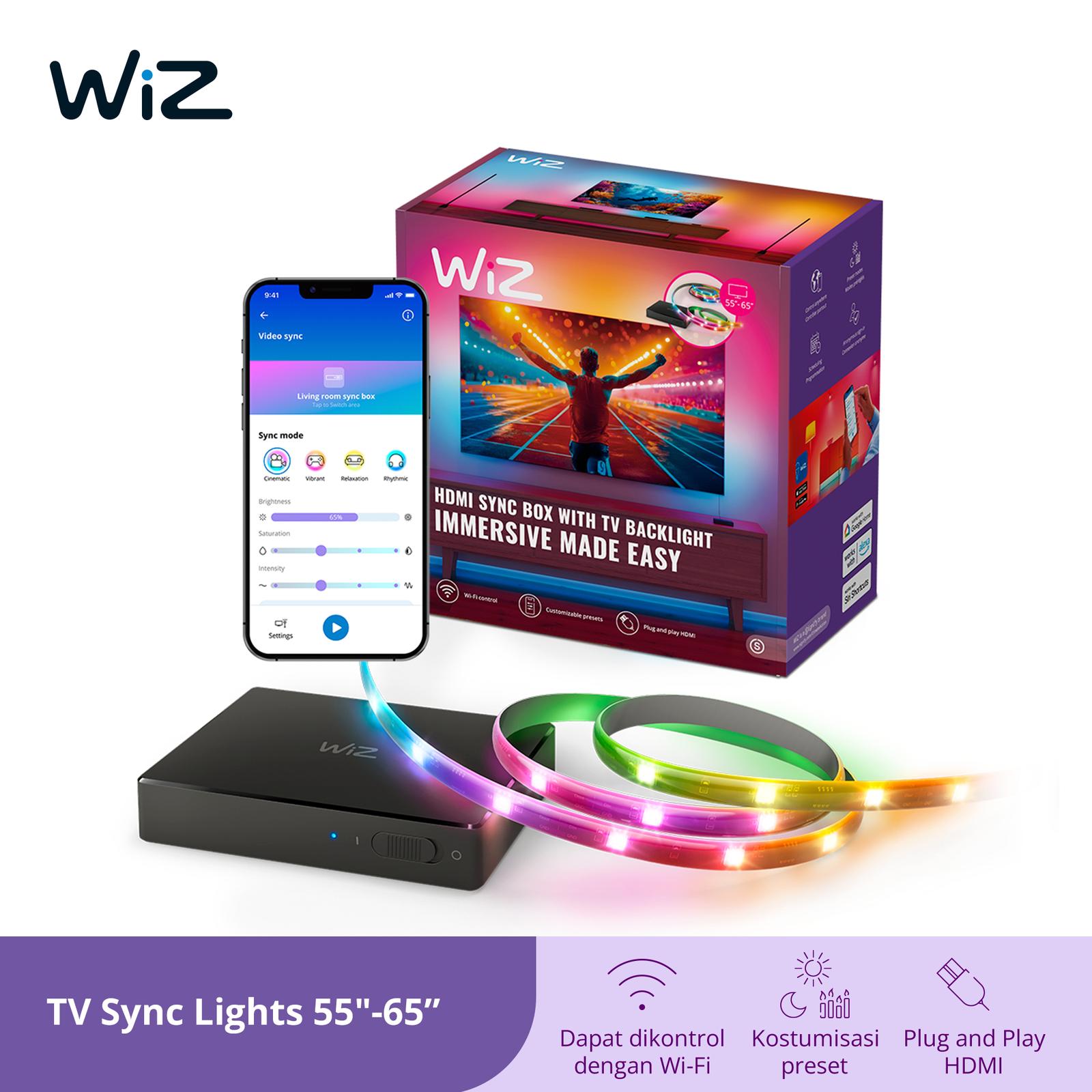 WiZ TV Sync Lights 55”- 65” with HDMI Box - Lampu TV