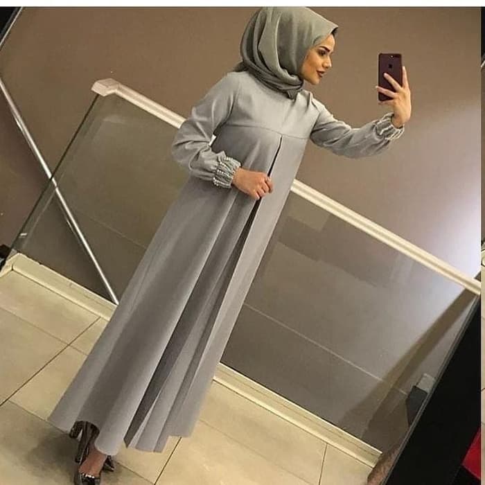 Baju Muslim Modern YURI DRESS Bahan BALOTELI APLIKASI MUTIARA Gamis Wanita Terbaru 2020 Modern Remaja Gamis Wanita Gamis Wanita Murah Simple