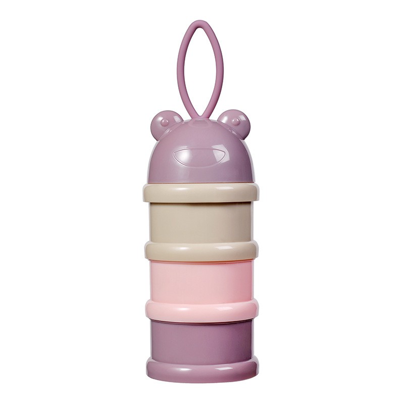 HIPPO LAND Wadah Tempat Susu Bubuk Bayi Travel 4Tingkat Milk Powder Container Karakter Kotak Susu 49