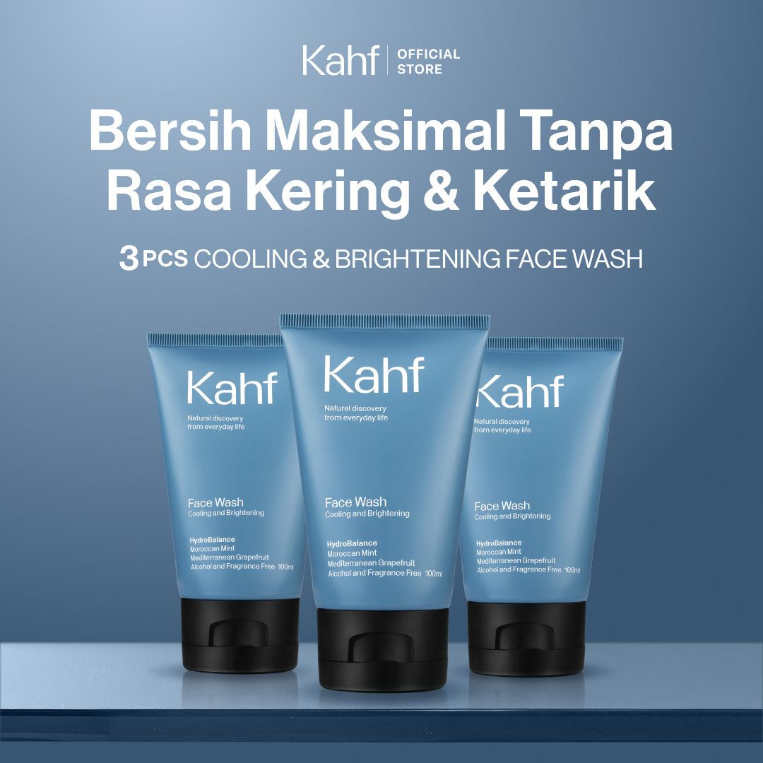 Kahf Cooling & Brightening Face Wash 100 ml - 0% Alkohol & Parfum! Bersih Maksimal Tanpa Rasa Ker...