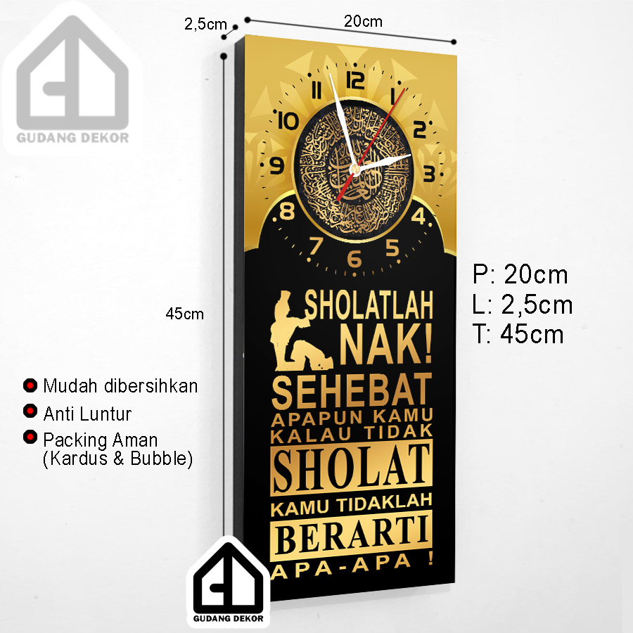 Jam Dinding Solatlah Nak Islami Dekorasi Hiasan Dinding Quotes Motivasi