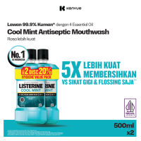LISTERINE Cool Mint Mouthwash 500ml x2 - Obat Kumur Bau Mulut