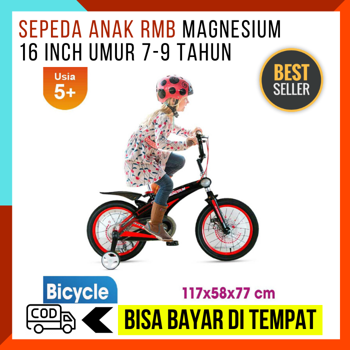 Sepeda Anak RMB Magnesium 16 Inch Umur 7-9 Tahun / Sepeda Anak Frame Kuat / Sepeda SI Kecil sepeda anak rmb magnesium 16 inch umur 7-9 tahun / sepeda anak frame kuat / sepeda si kecil