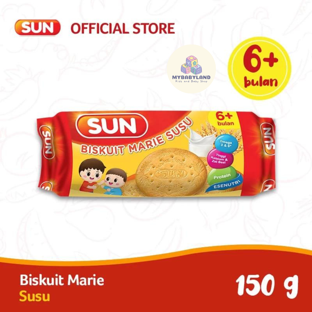 SUN Snack Bayi | Sun Marie Biskuit | Sun Rusk Susu | SUN Biskuit Marie Susu | Sun Baby Rusk | Biskuit Rusk | Rusk Pisang | | SUN Marie Biscuit | Rusk Susu Madu | 120gr x 1 Pcs MPASI Bayi Snack MPASI |