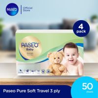 PASEO Pure Soft Facial Travel pack 50 sheets x4