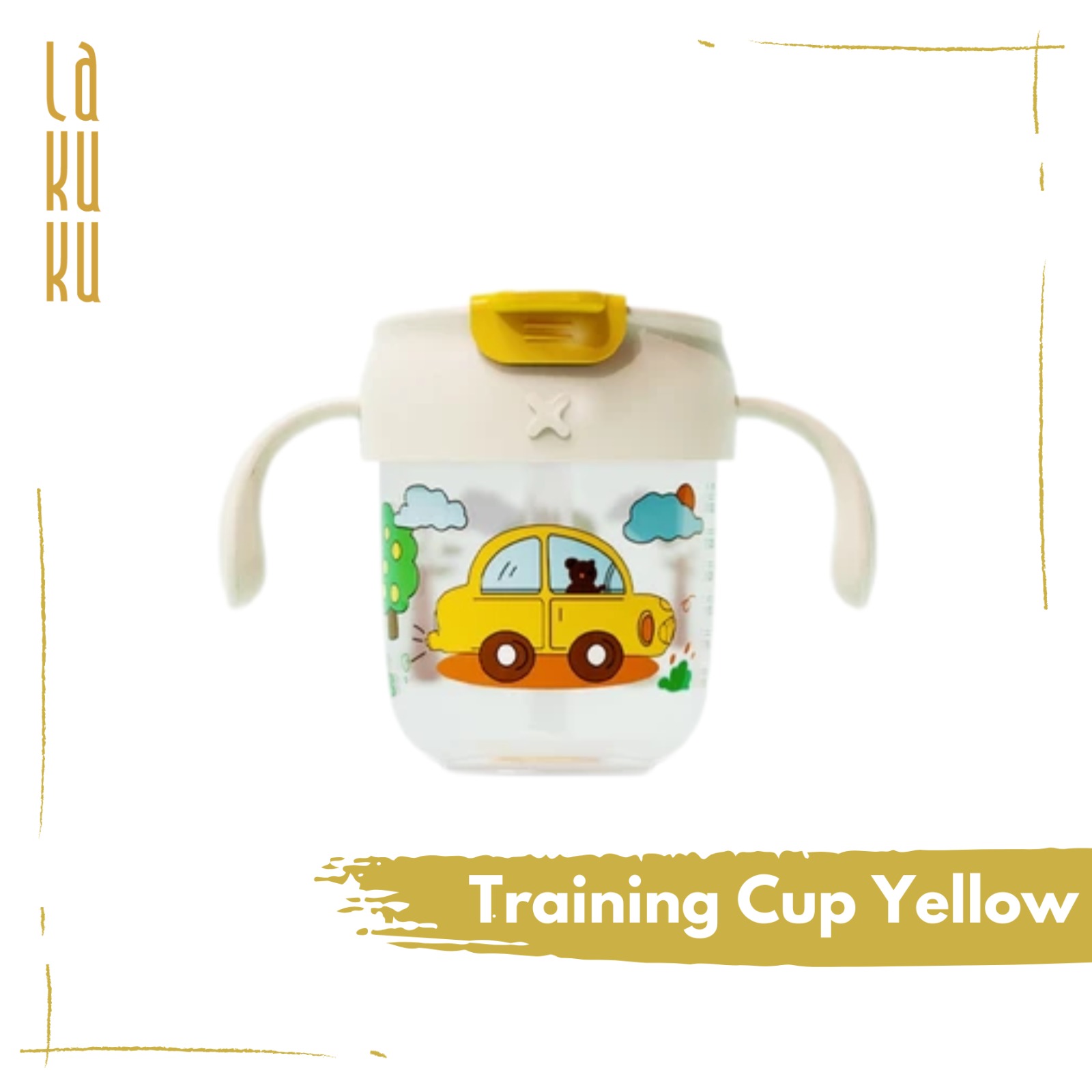 Lakuku - Sakumini 3in1 gelas botol minum gagang Sedotan Training Sippy Cup Anak