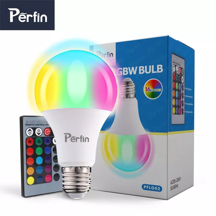 Perfin PFLG02 lampu LED remote control lampu bohlam led 16 warna 5W 10W 15W bohlam rgb