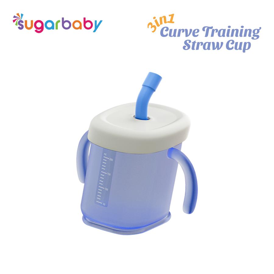 Sugarbaby 3 in 1 Curve Training Straw Cup/Gelas MPASI Bayi/Gelas Bayi Anti Tumpah Bocor/Training Cup BPA FREE