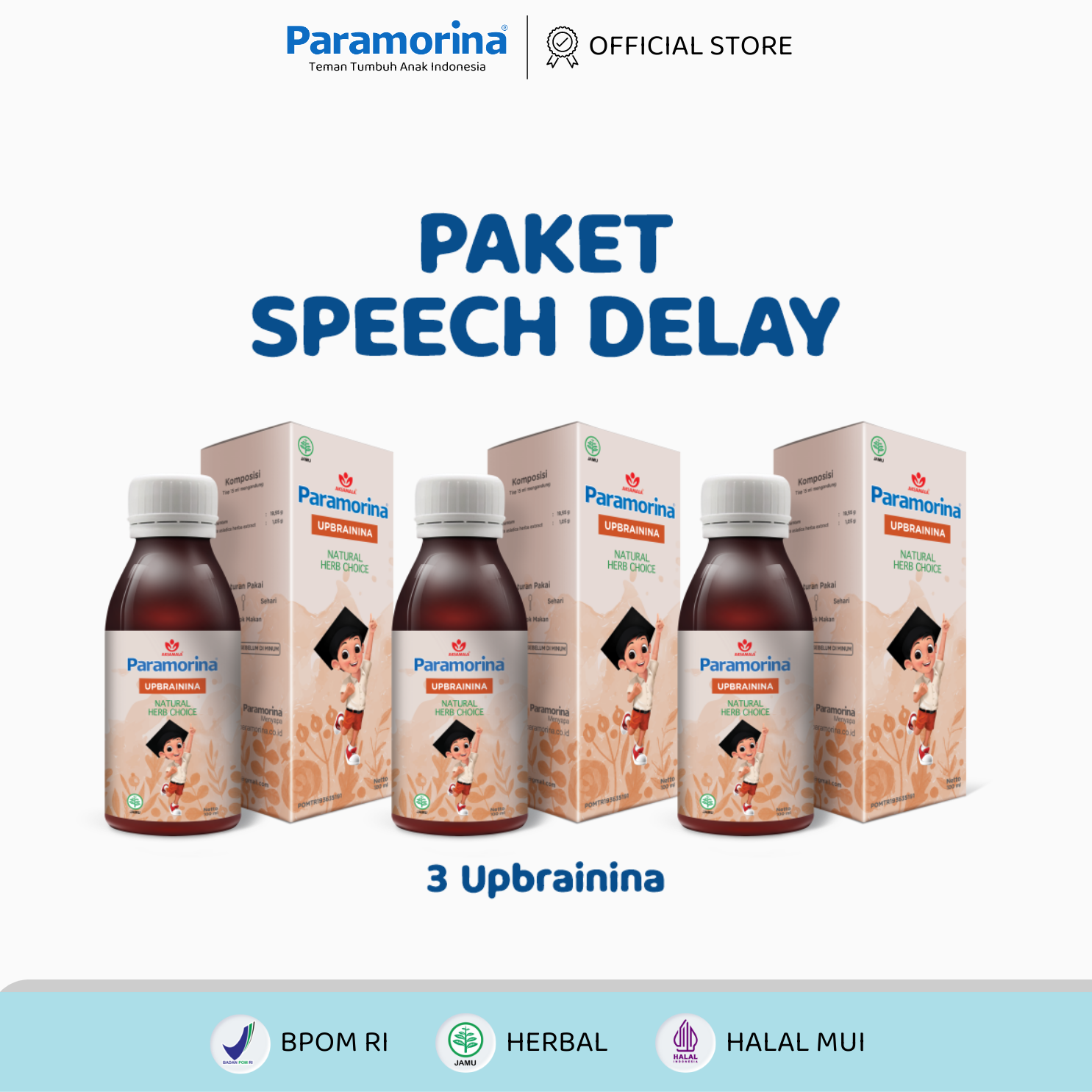 Paramorina Madu Upbrainina 3 Botol 100 ML - Usia 1 th sampai 12 th