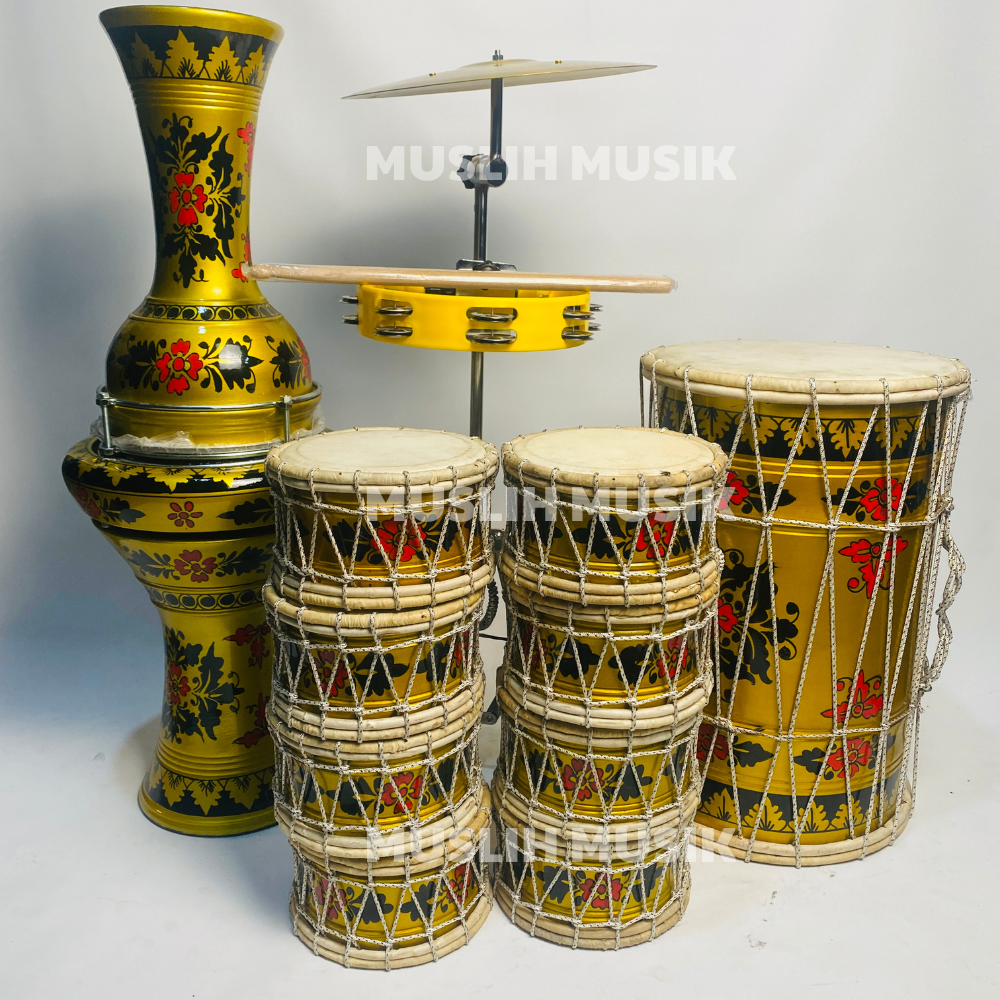 Marawis Batik Kualitas Super Komplit 12 Alat FREE TAS Dan STIK DRUM -MM