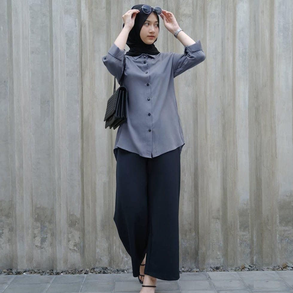 Baju Muslim Modern PAMELA SHIRT BL KATUN RAYON KANCING HIDUP / BUSUI FRIENDLY Atasan Wanita Terbaru 2021 Kekinian Blouse Wanita Korean Style Blouse Wanita Atasan Kemeja Wanita Blouse Jumbo BEST SELLER