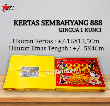 Kertas Sembahyang Perak 888 Gincua 888 Per Kunci