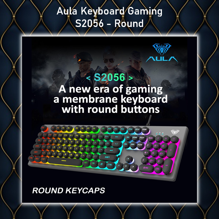 Keyboard Gaming Membrane AULA S-2056 Round- New LED R-Macro Software