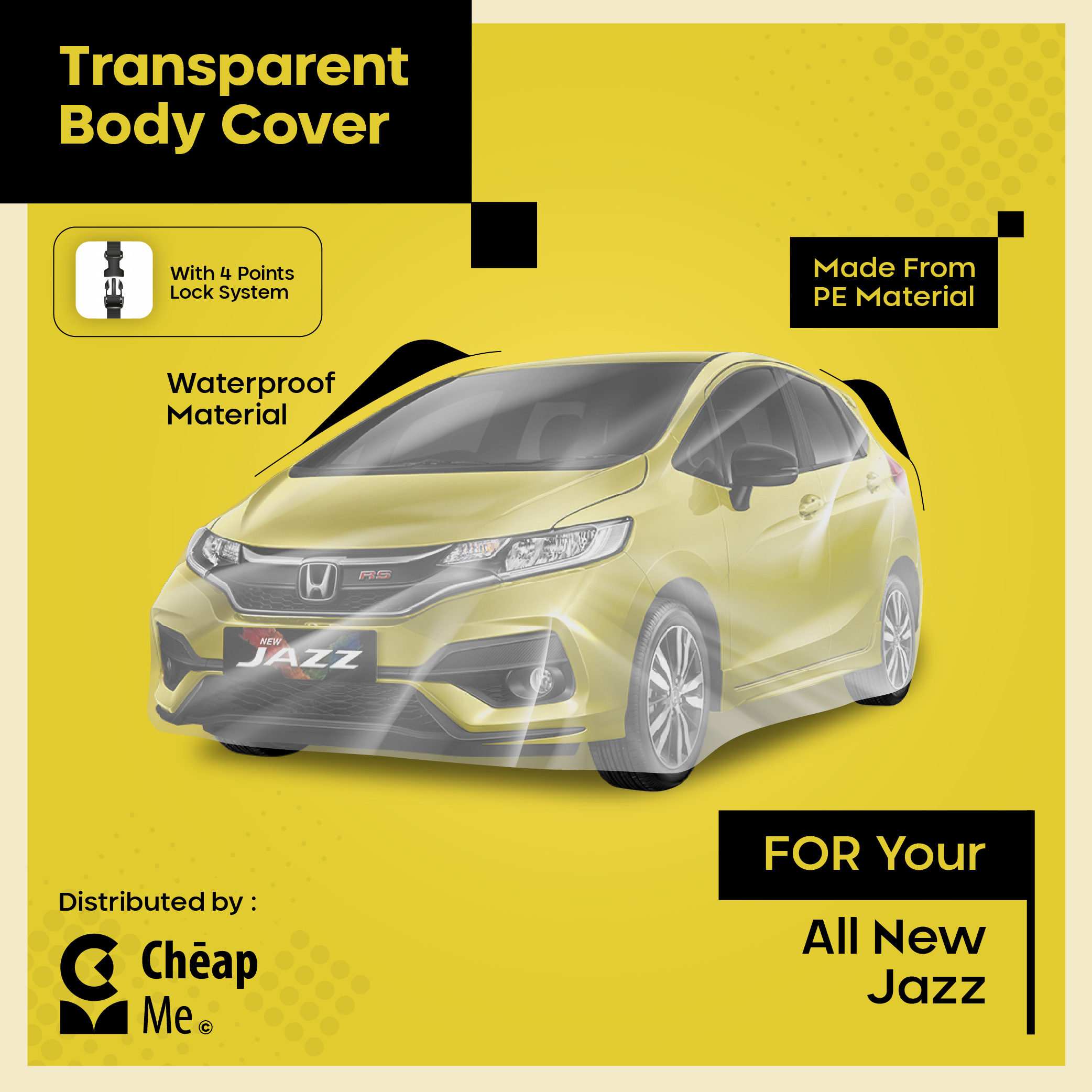 Sarung Mobil All New Jazz Cover Mobil Murah Body Cover Transparant TEBAL Car Cover WATERPROOF New Jazz Baru