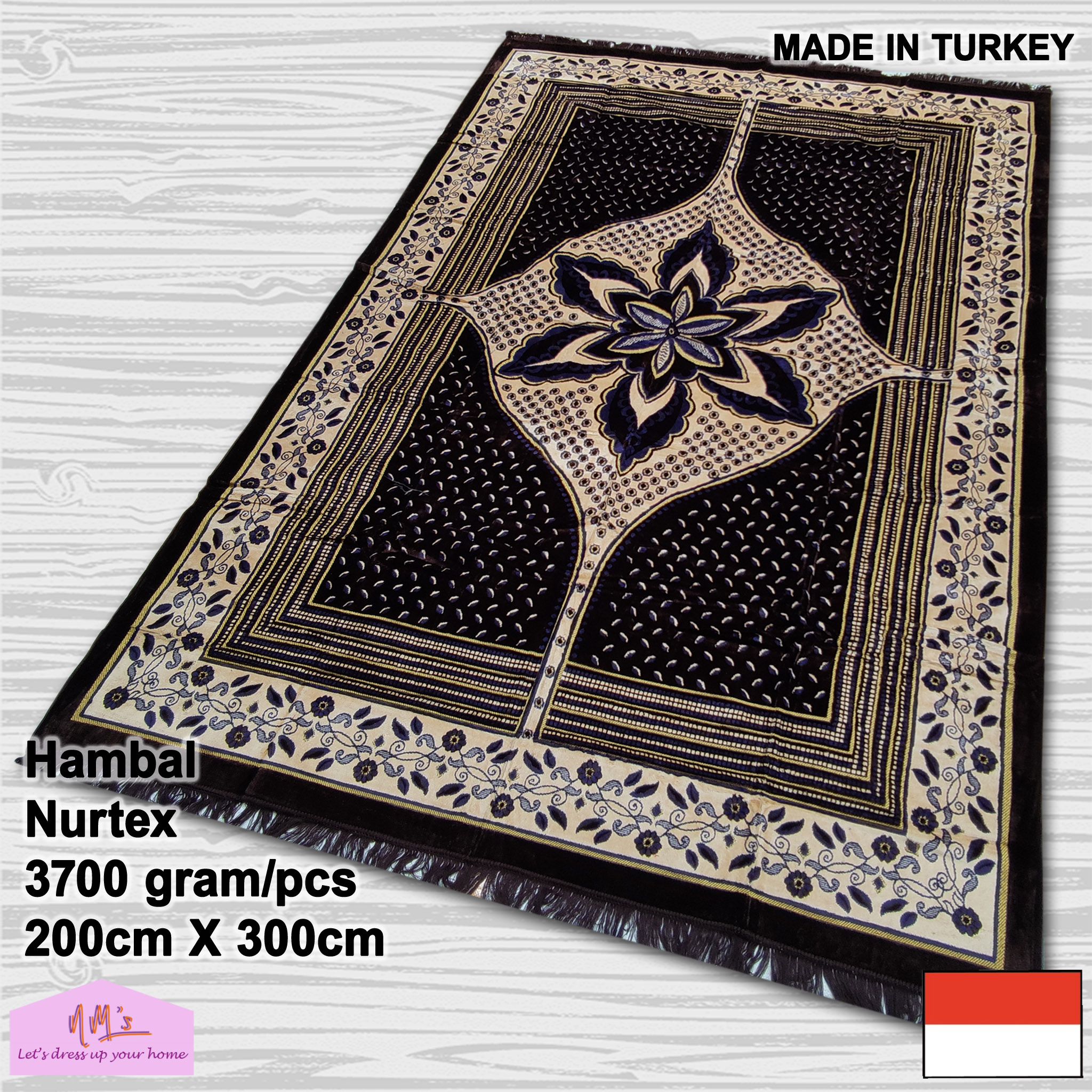 Nurtex - Karpet permadani alas lantai bulu beludru hambal jumbo tikar turki turkey nyaman 200 cm x 300 cm motif dikirim acak sesuai variasi warna yang dipilih - Nms