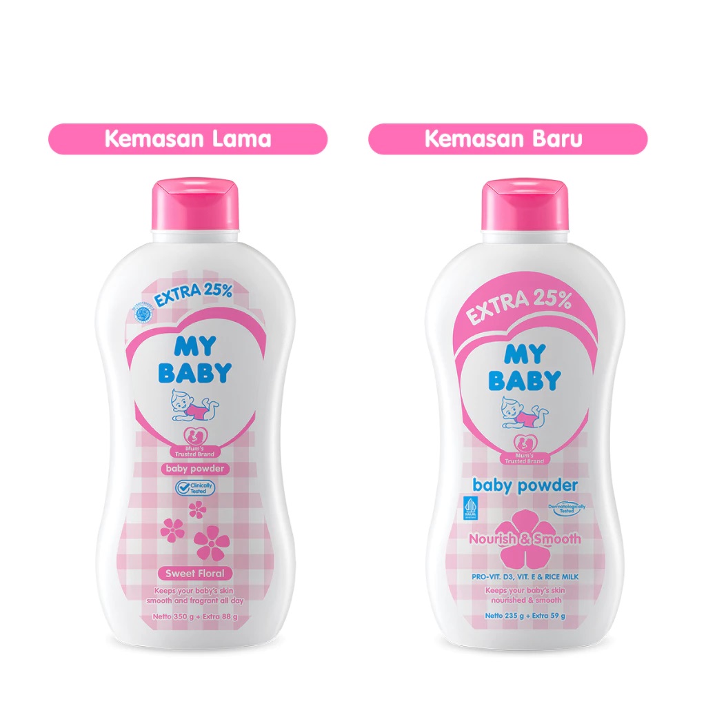 MY BABY Powder Bedak Tabur Bayi 150gr 235gr 250gr 350g 450gr 500gr || Dermatology Tested || Healthy & Protect || Nourish & Smooth || Fresh & Moist