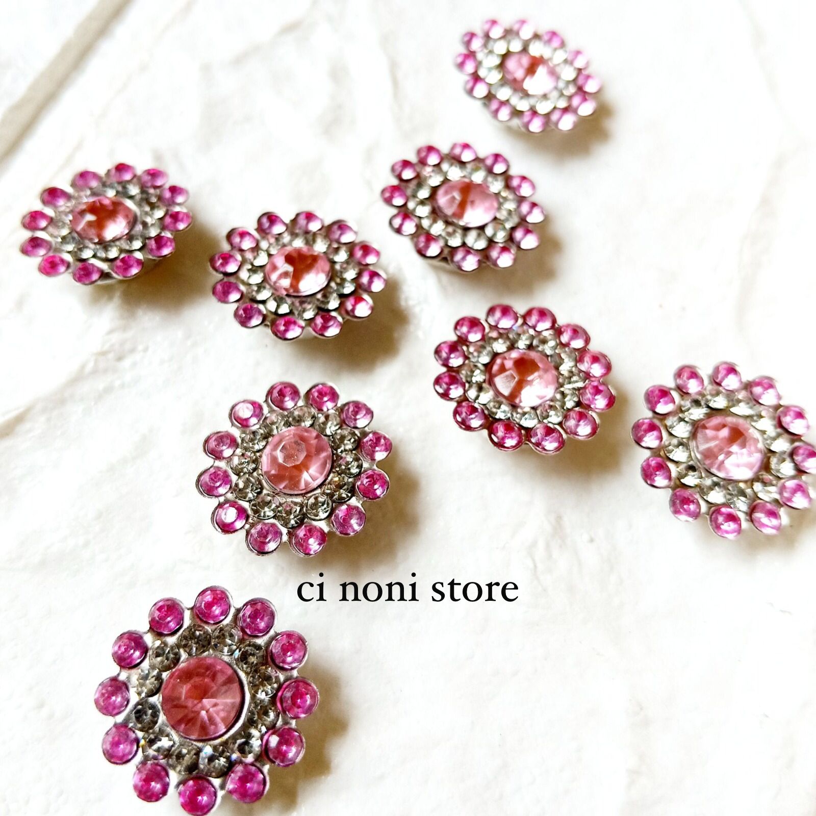 cangkang permata diamond kristal bunga uk 14 mm payet cangkang per 10 pcs