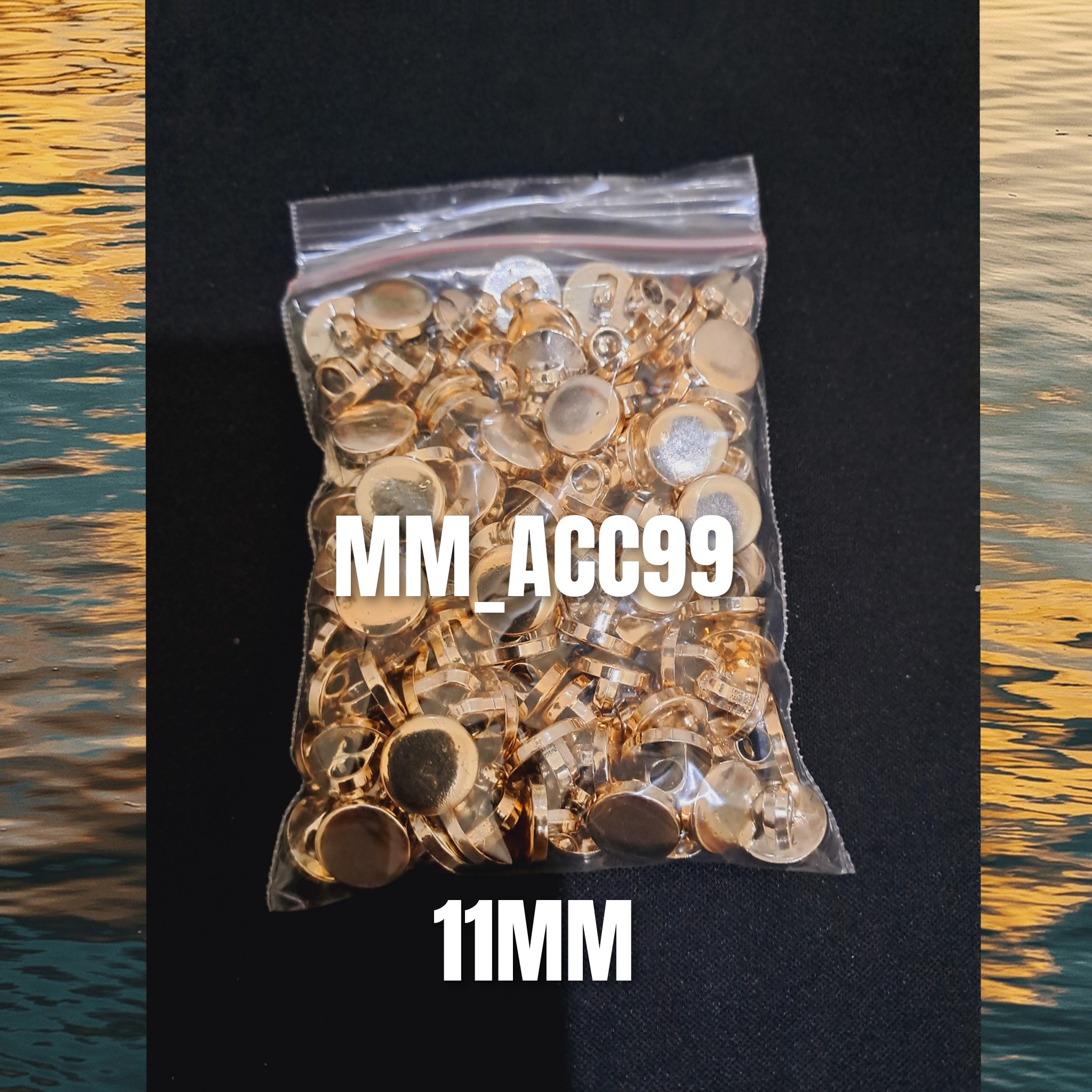 Kancing Baju Jamur Emas Polos Datar Gold 100 Pcs Gold 10 mm - 11 mm - 13 mm