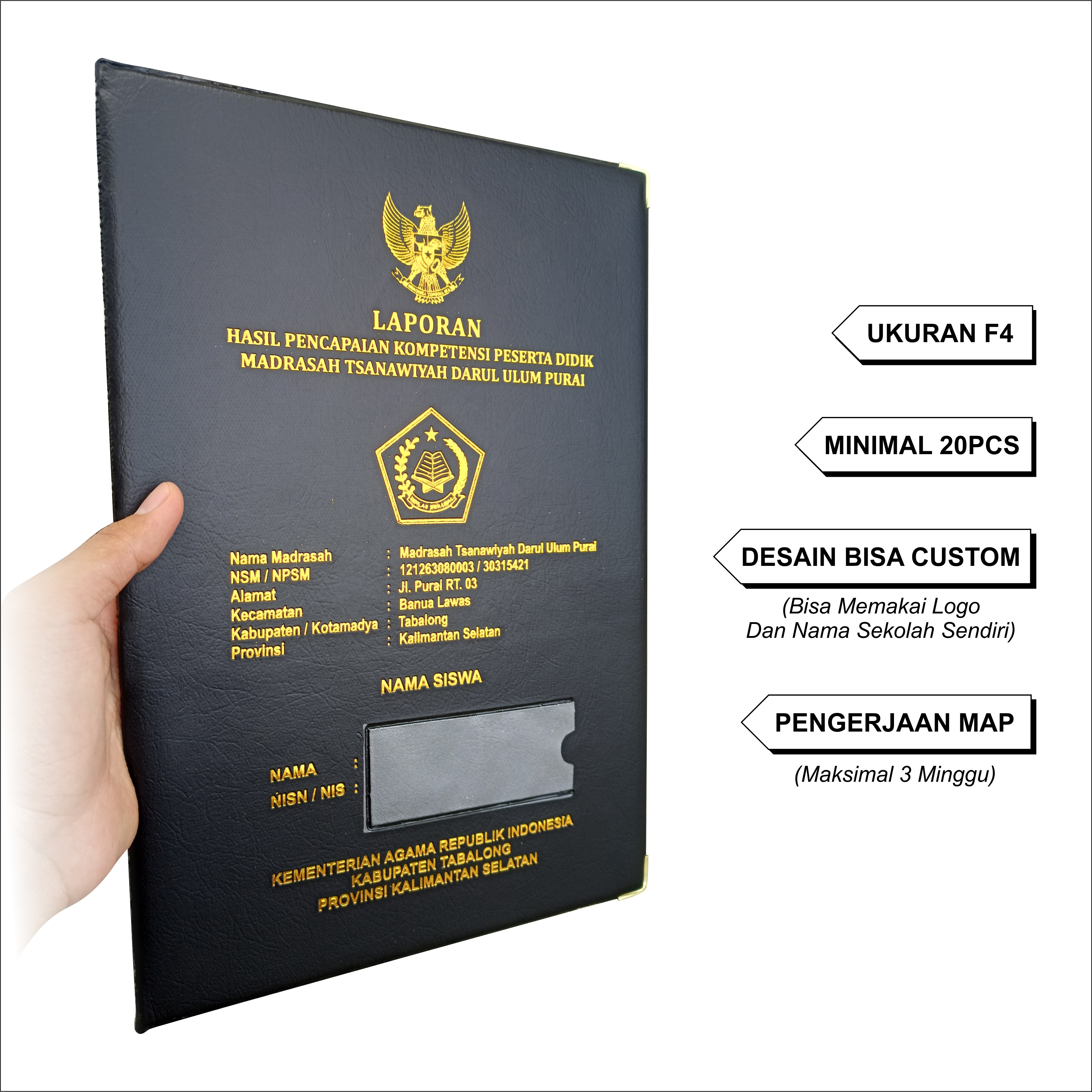(Min. 20pcs) Sampul Map Raport Sekolah k13