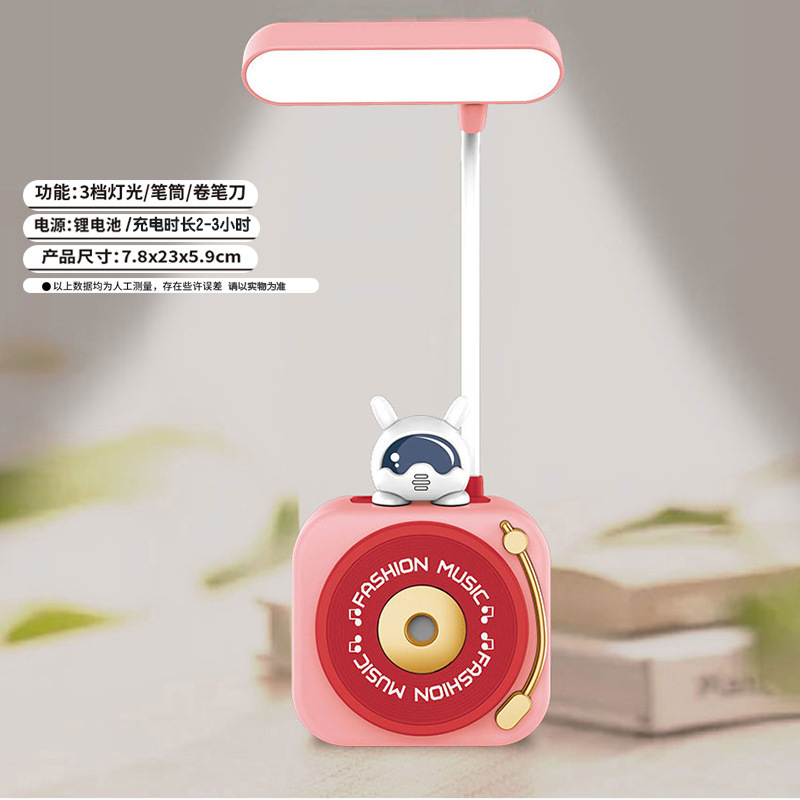 Lampu Led Meja Astro Kelinci Rautan Pensil/ Lampu Belajar Karakter / Lampu Meja Desklamp / Lampu Tidur /