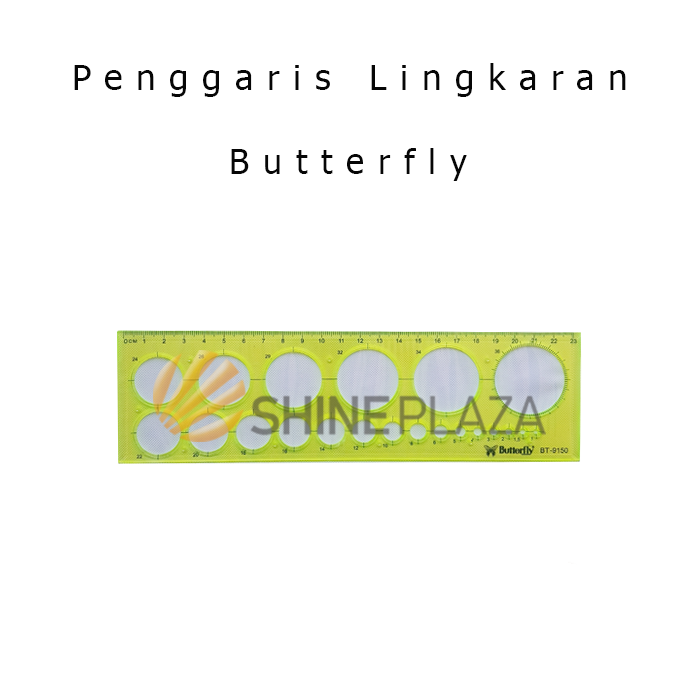 Mal Cetakan Lingkaran Butterfly 9150 - Penggaris Teknik Circle Template Mall Sablon Bulat