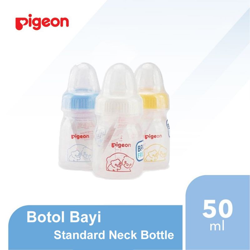 Pigeon 1 Pcs Botol Susu Bayi 50ml 120ml 240ml / Botol Assorted PP Standard Bottle Eco Anti Sedak Botol Susu Pigeon / Perlengkapan Mandi dan Teether Bayi Kerincingan Bulat