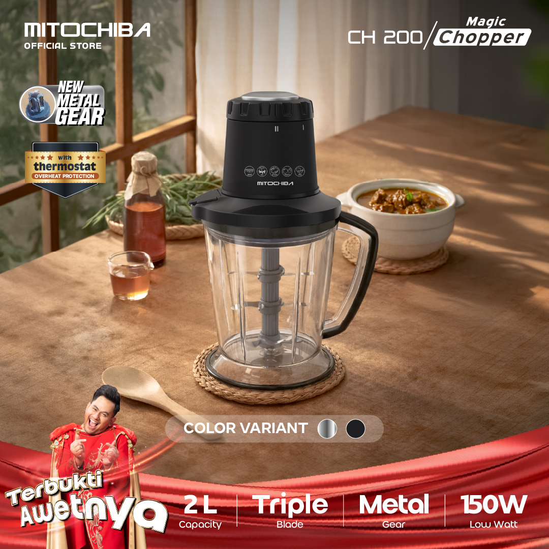 MITOCHIBA Food Magic Chopper CH200 Blender Alat Penggiling dan Penghalus Bumbu