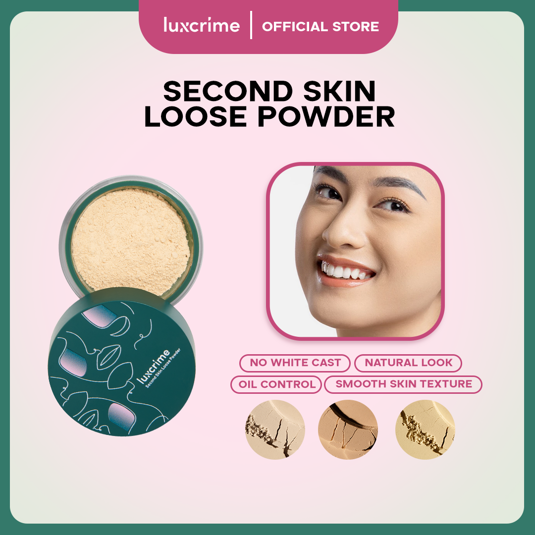 Luxcrime Second Skin Loose Powder Banana - Bedak Tabur Mencerahkan & Menghaluskan Makeup Tahan La...
