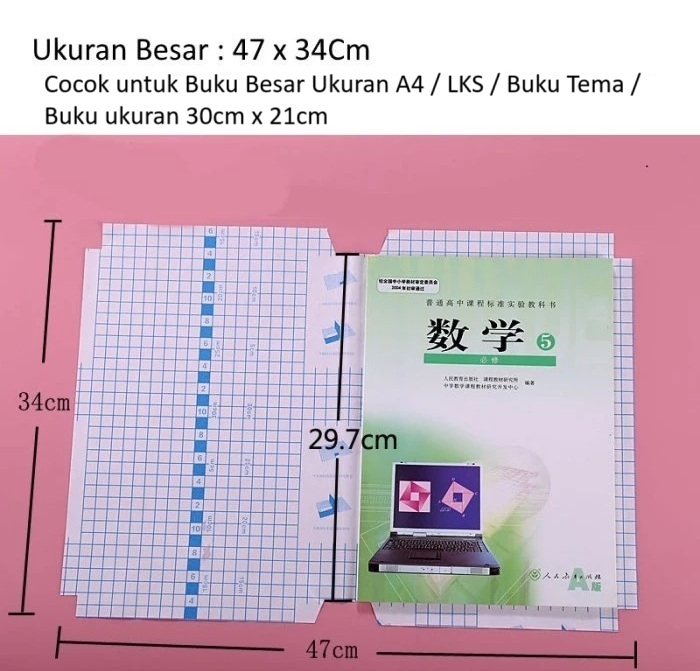 Sampul Buku Plastik PVC Stiker Tempel Transparant Waterproof Isi 10 Lembar