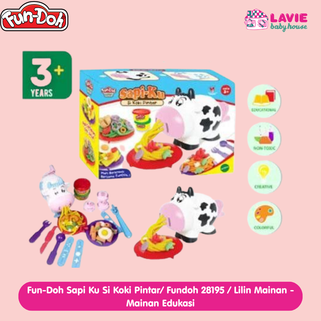 Fun-Doh Sapi Ku Si Koki Pintar / Fundoh 28195 / Lilin Mainan Anak Edukasi Kreatif Play Dough 3+ Tahun - Lavie Baby House