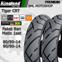 Paket Ban Matic Tubeless Sepasang 80/90-14 dan 90/90-14 Kingland CRT Depan dan Belakang