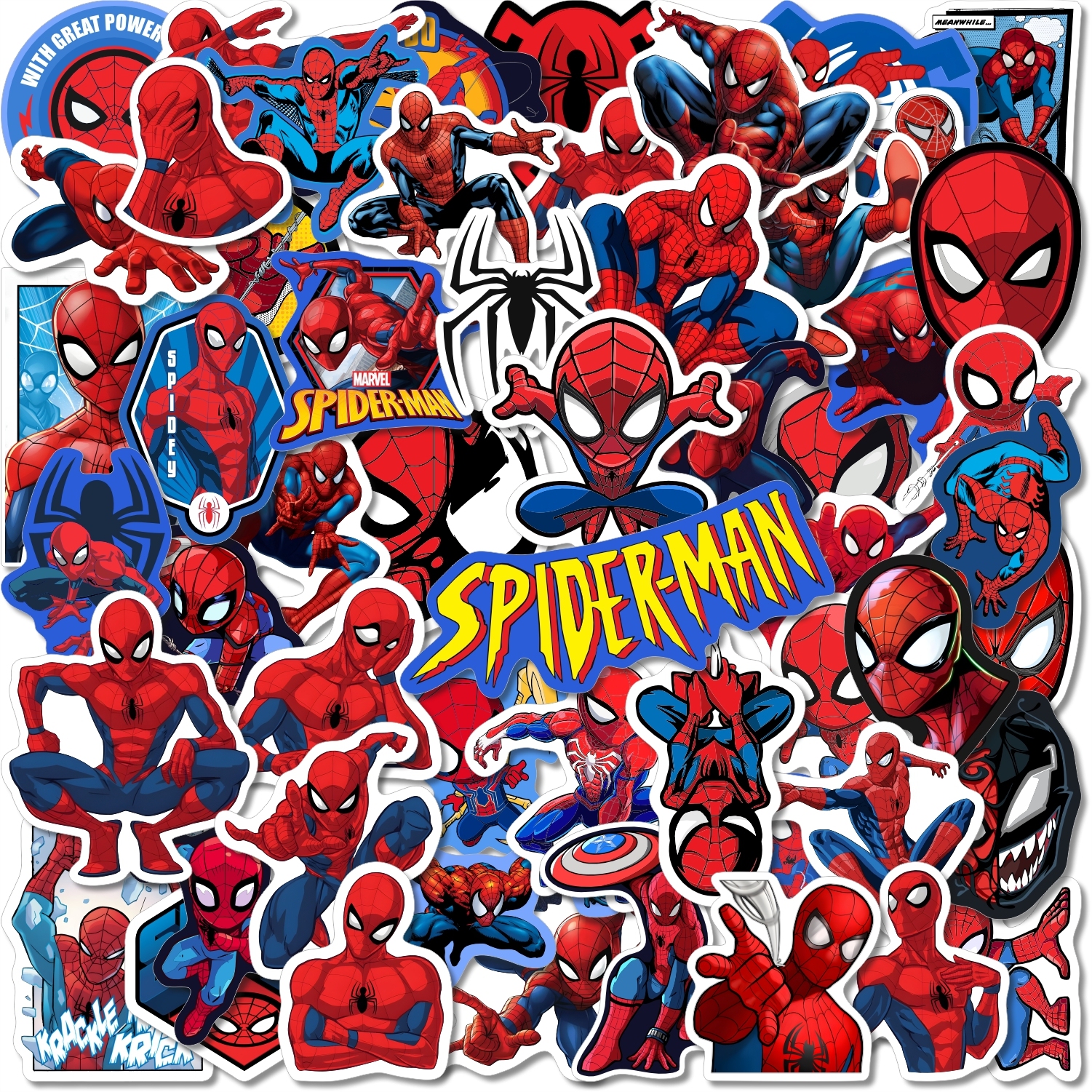 Stiker Spiderman Superhero Paper Vinyl Waterproof Sticker Buku Journal Koper Motor Casing HP Laptop Tumbler