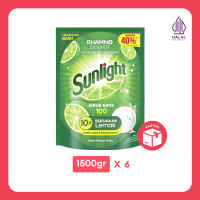 Sunlight Sabun Cuci Piring Jeruk Nipis Refill 6x1500gr [Karton]