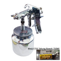 MEIJI Spray Gun F75S Spet Cat TABUNG BAWAH 750cc Alat Semprot Cat Spray F-75S Nozzle 1.5 mm Pistola Para Pintar Spray Gun Cat Semprot Kompresor / SAGOLA H&L