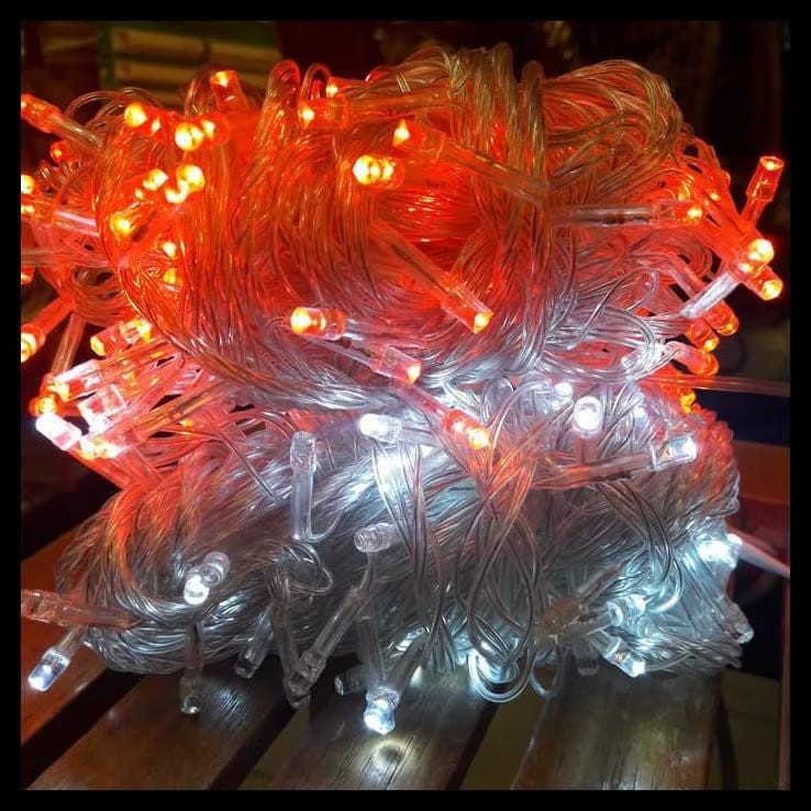 ( MY ACC ) Lampu Tumblr 7M / 7 Meter 42 LED Merah Putih Bendera Lampu Natal Merah Putih