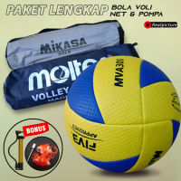 Paket Lengkap Bola Voli Murah Size 5 Latihan Mikasa Empuk Ringan Kualitas Premium
