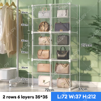 SALVO Lemari Organizer Tas Transparan Display Pajangan Anti Debu Bisa Ditumpuk Untuk Tas Branded Tas Mewah
