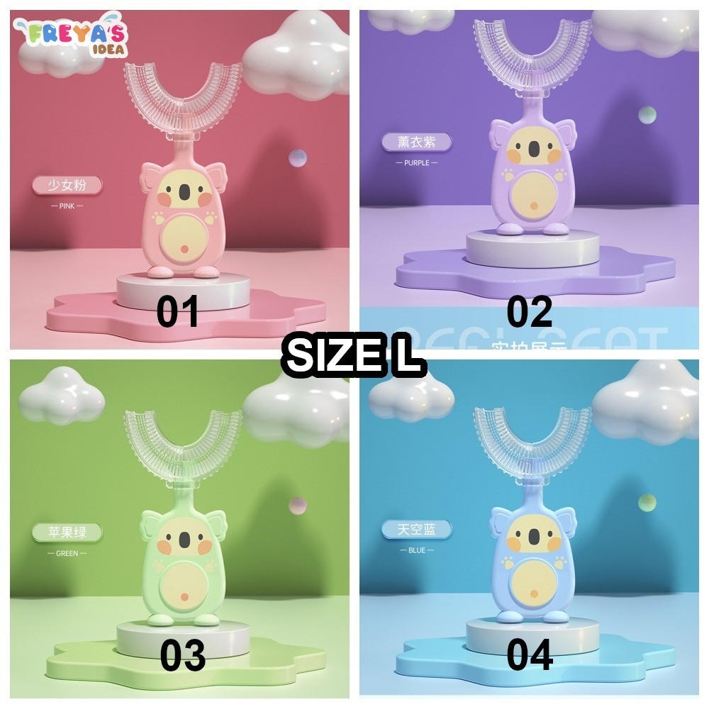 FR-C349 Sikat Gigi U Anak Karakter ( KOTAK ) / U Shaped Toothbrush Children Sikat Gigi Bayi Silikon