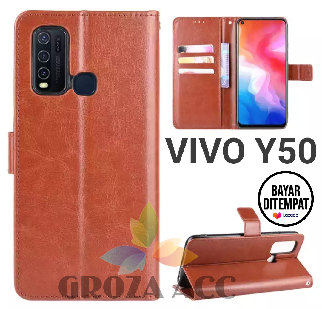 SARUNG BUKU FLIP UNTUK VIVO Y50- LEATHER CASE FLIP- WALLET CASE FLIP VIVO Y50- CASING DOMPET-SARUNG BUKU HP sarung buku flip untuk vivo y50- leather case flip- wallet case flip vivo y50- casing dompet-sarung buku hp
