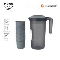 Technoplast Teko Air Pitcher / Water Jug Set Dengan Gelas - 2.2 L + 8 Stacking Cups