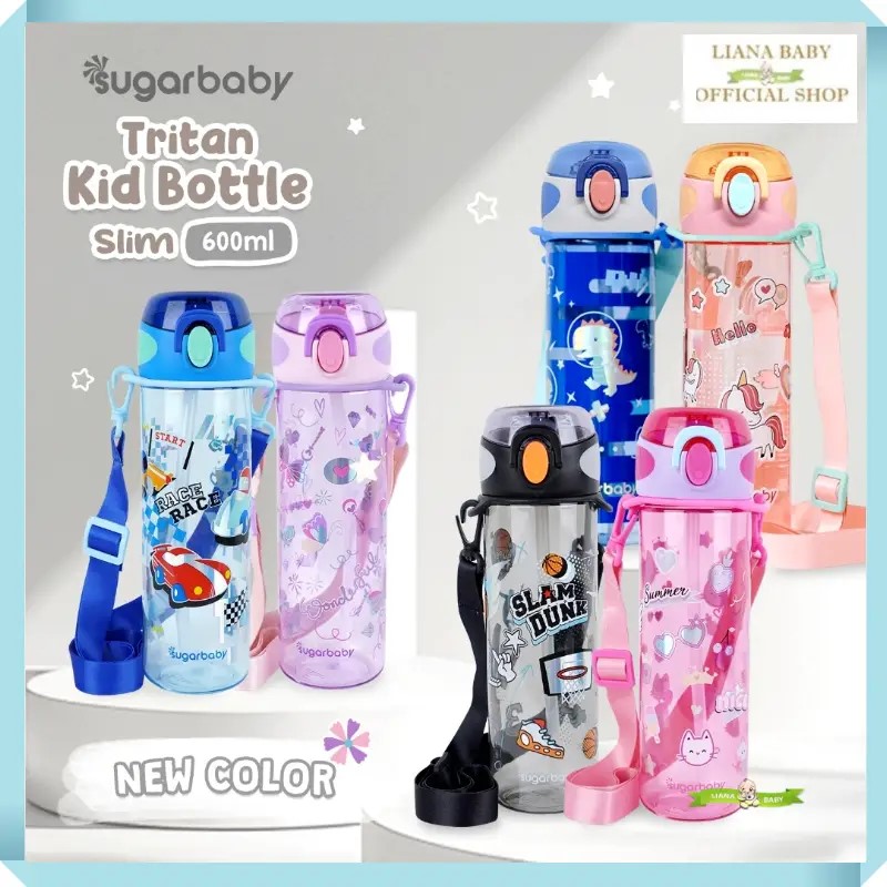 SGR23 SUGAR BABY TRITAN KID BOTTLE SLIM 600 ML BOTOL MINUM ANAK BPA FREE AMAN