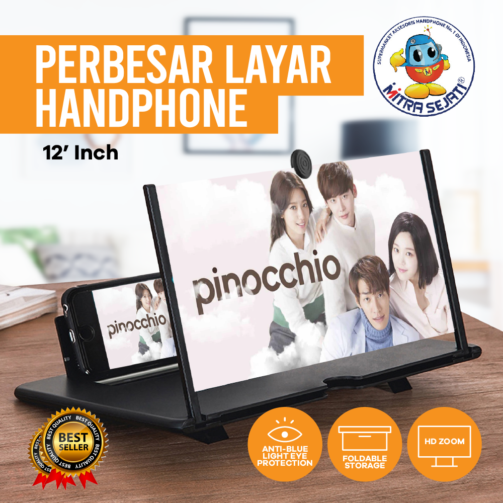 Layar Pembesar HP & Tablet 3D Enlarged Screen Handphone / Screen Zoomer Size 10 Inch &12 Inch COD Murah