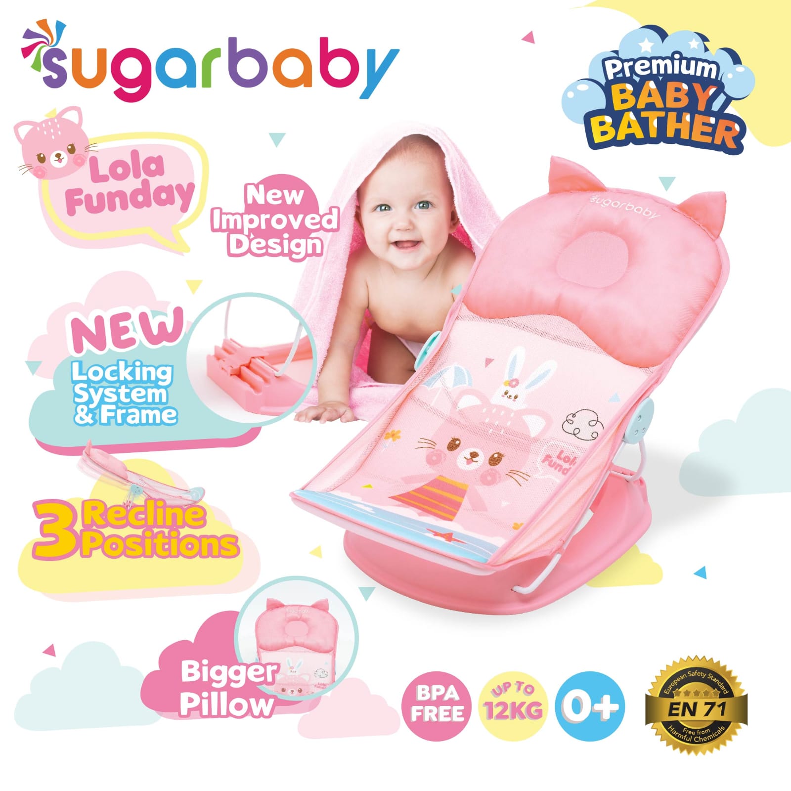 Sugarbaby Premium Baby Bather New Improved Design Classic & Fun Series