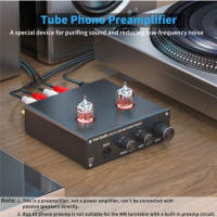 Fosi Audio Preamplifier Bluetooth Phonograph GE5654 with Vacuum Tube - Box X3 - Black